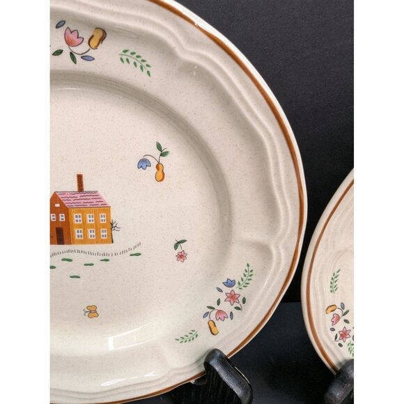 Vintage Newcor Stoneware 6004 Our Country Farmhouse Salad Plate Set of 4 - Picture 4 of 12